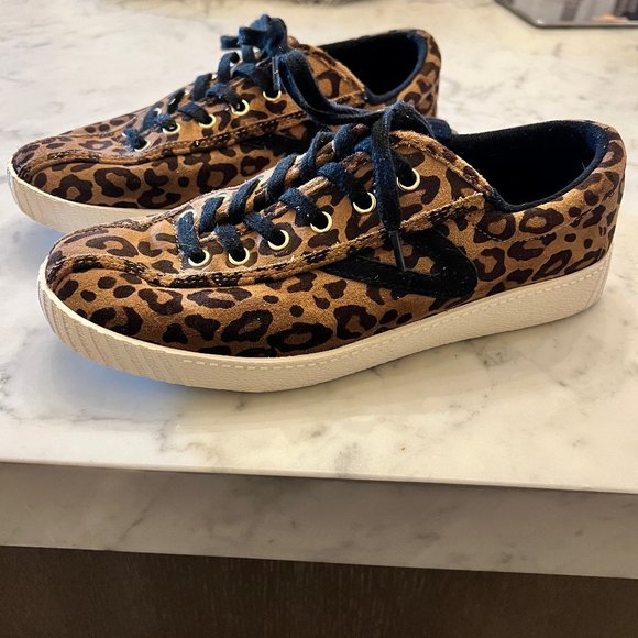 Tretorn Tan Black Multi Animal Print Nylite 2 Plus Sneakers Size 7 - Picture 1 of 9